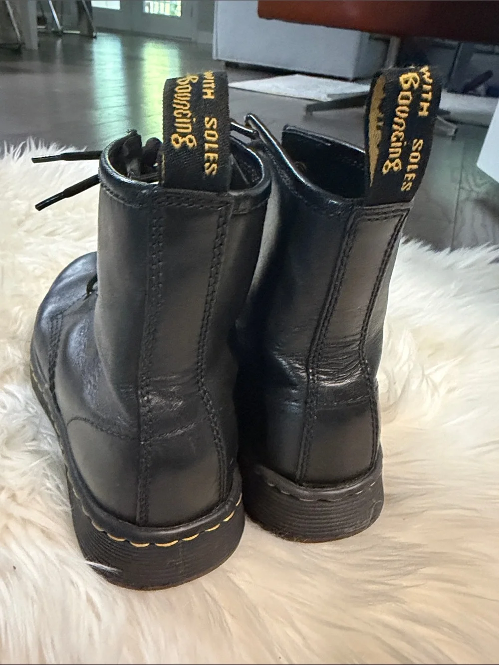 Airwair Black Lace-Up Leather Combat Boots
